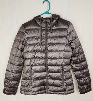 Andrew Marc grey duck down packable puffer coat size XS Ski Outdoors Lightweight
